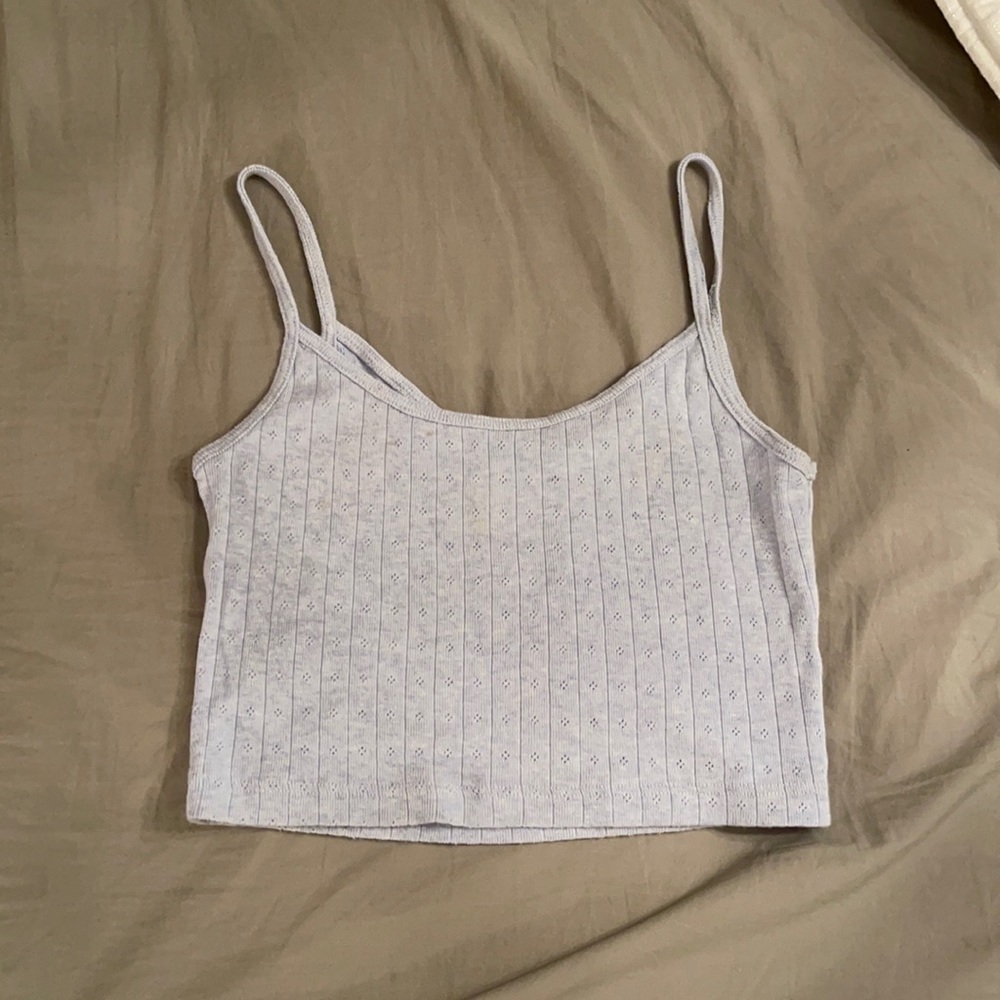 brandy melville skylar crop eyelet tank